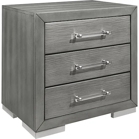 Silver 2-Drawer Nightstand