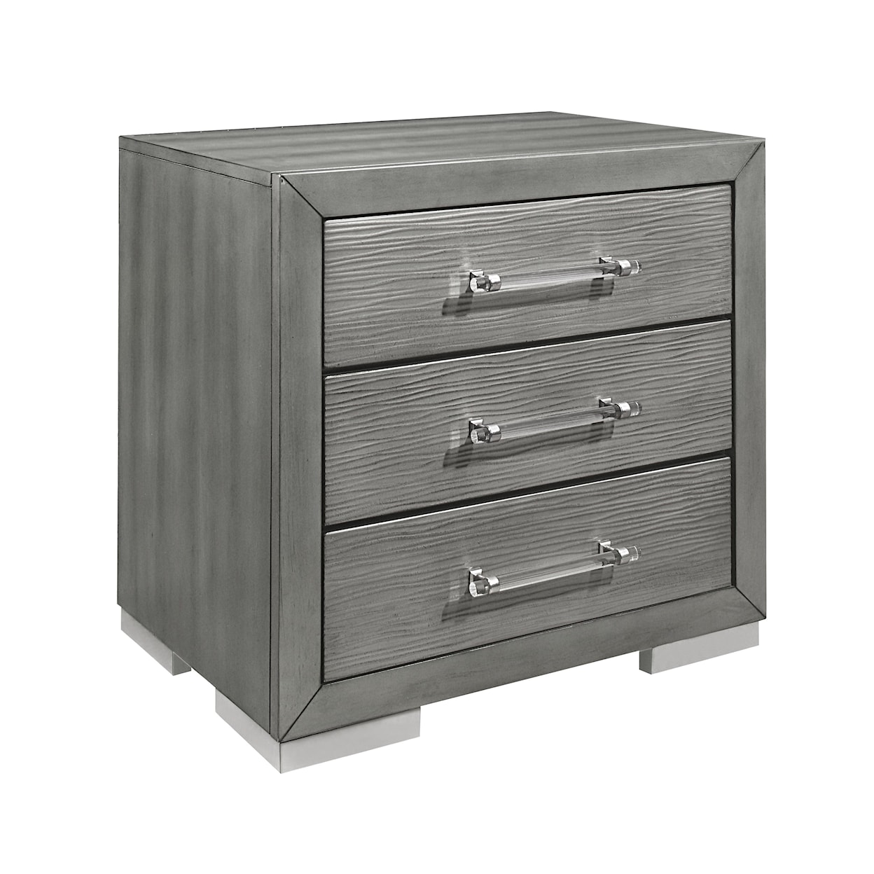 Global Furniture Tiffany Silver 2-Drawer Nightstand