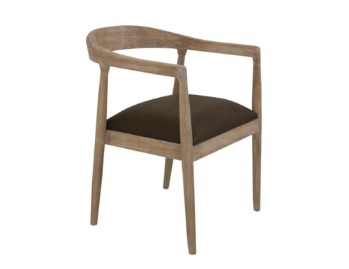 Transitional Open Back Dining Chair with Upholstered Seat