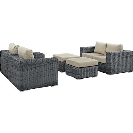 Outdoor 5 Piece Sectional Set