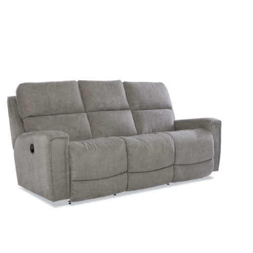Contemporary Reclining Sofa with Padded Track Arms