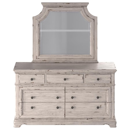 Dresser and Mirror Set