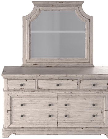 Dresser and Mirror Set