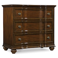 Traditional 3-Drawer Bachelor's Chest with Electric Outlets