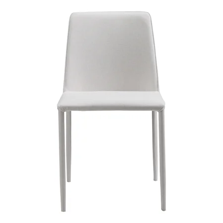 Contemporary White Polyester Dining Chair
