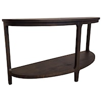 Casual Demilune Sofa Table with Shelf