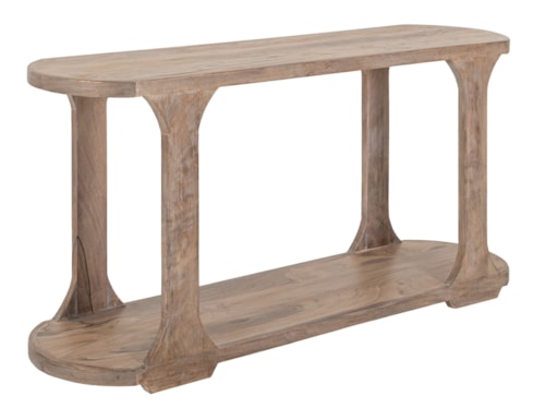 Modern Rustic Sofa Table with Open Storage Area