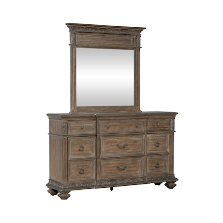 9-Drawer Dresser and Mirror Set