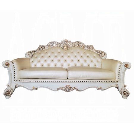 Tufted Sofa with 5 Pillows