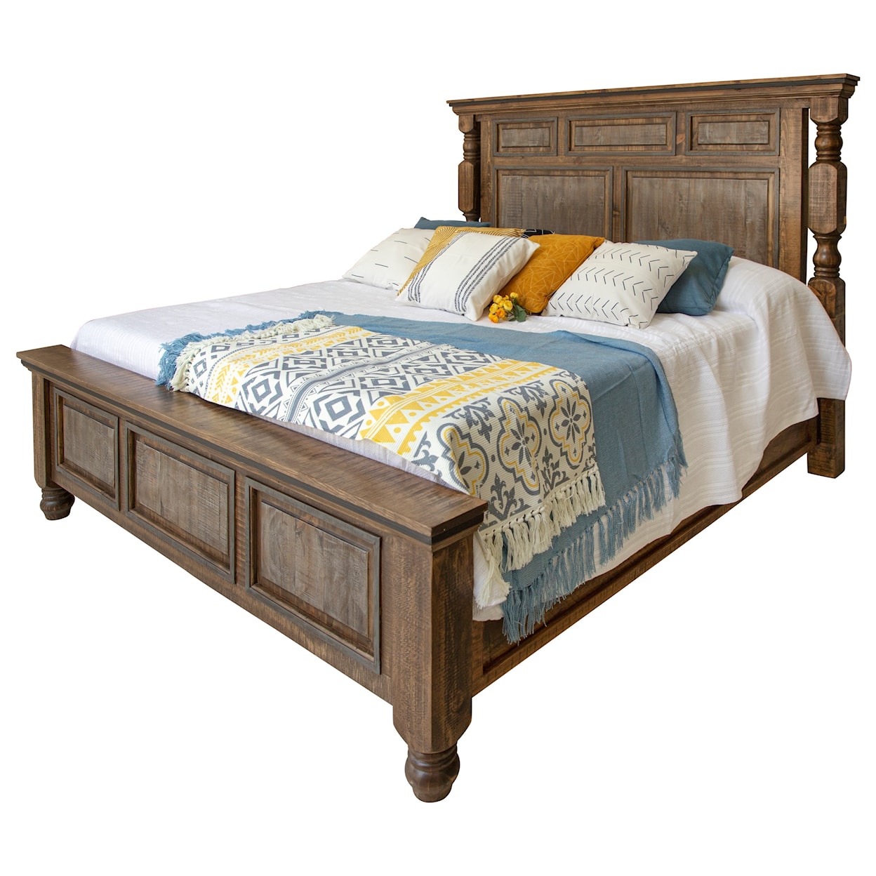 International Furniture Direct Stone Brown King Bed