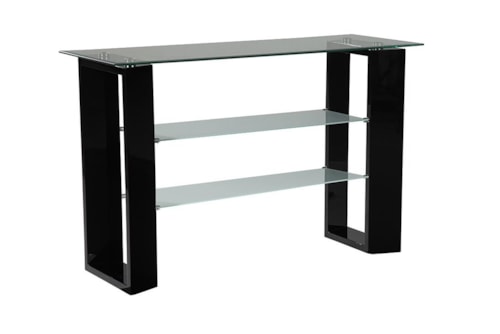 Contemporary Sofa Table with Glass Tabletop