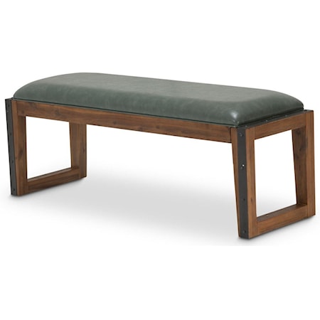 Rustic Upholstered Rectangular Dining Bench