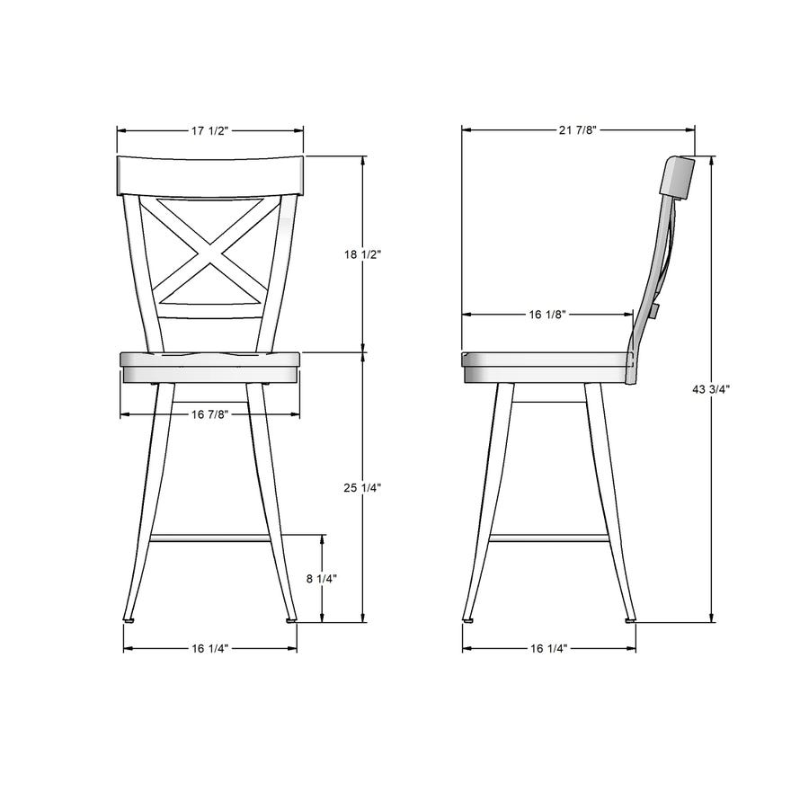 X-Back Counter Height Swivel Stool