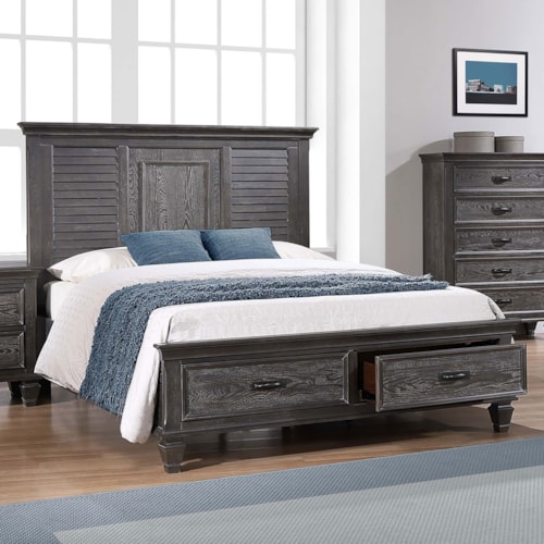 Franco Queen Platform Storage Bed Weathered Sage