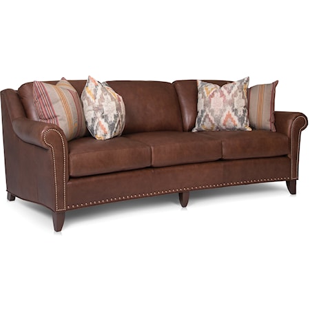 Transitional Large Sofa with Nailhead Trim