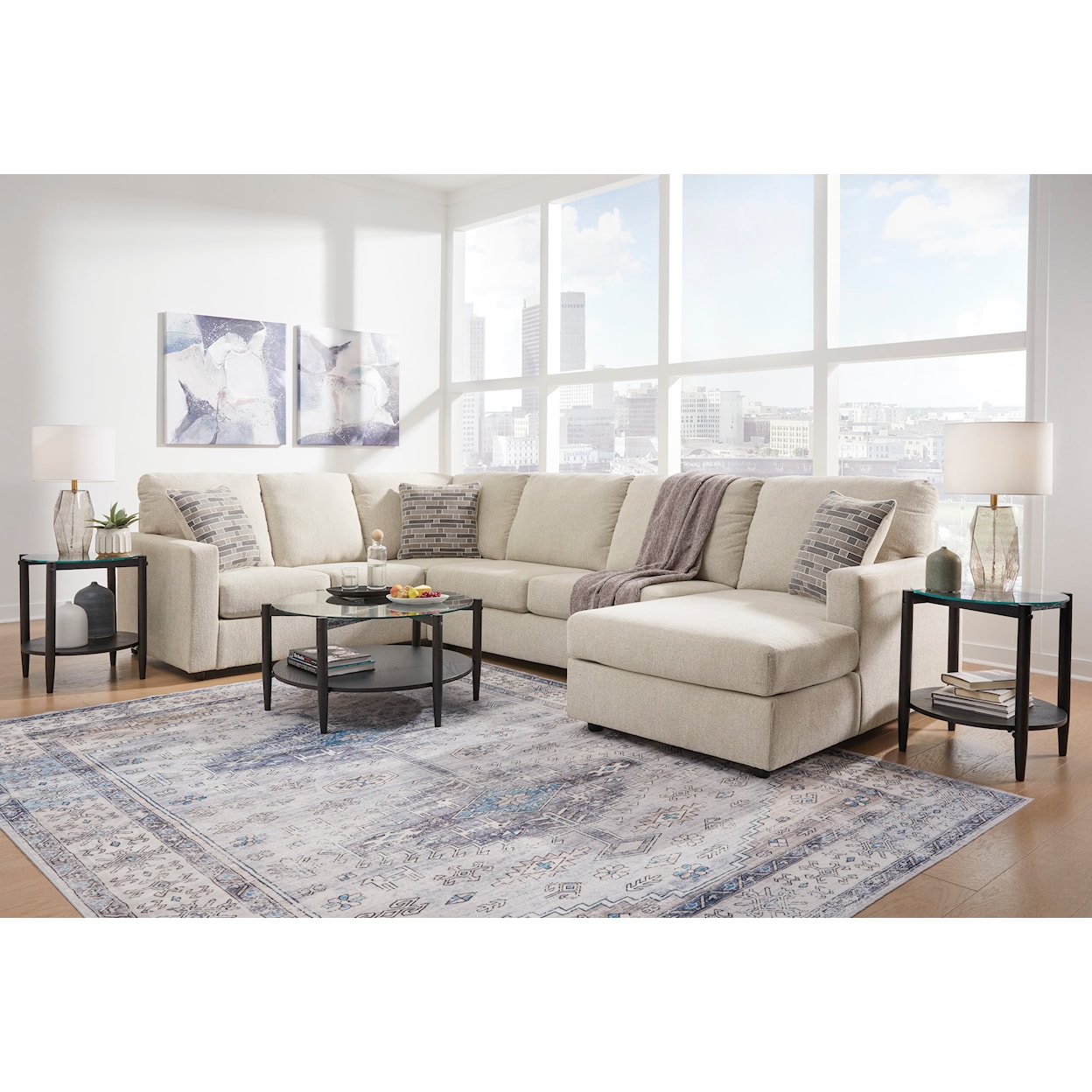 Signature Design by Ashley Edenfield 3-Piece Sectional with Chaise