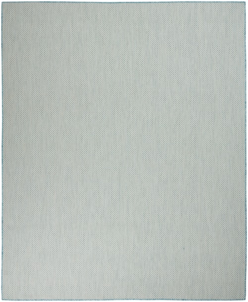 8' x 10' Ivory Aqua Rectangle Rug