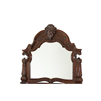 Traditional Dresser Mirror with Carved Wood Details