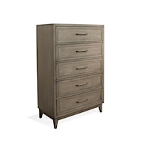 Transitional 5-Drawer Chest in Gray Wash Finish