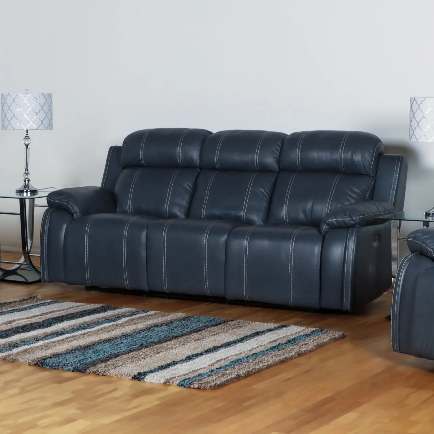 New Classic Tango L39630P1STB Contemporary Leather Reclining Sofa