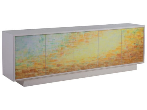 Contemporary Hand-Painted Media Console