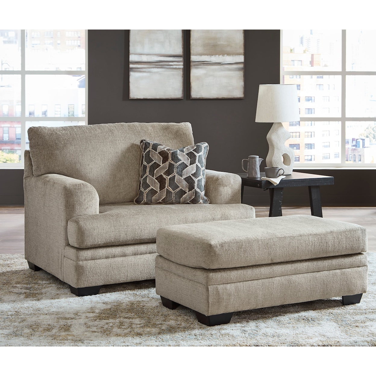 Benchcraft Stonemeade Oversized Chair and Ottoman