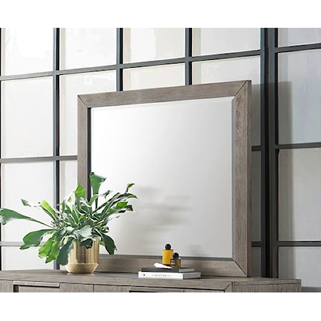 Contemporary Dresser Mirror with Beveled Edges