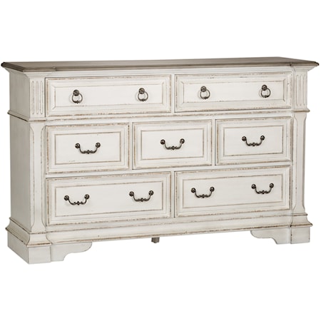 Traditional 7-Drawer Dresser with Dovetail Construction