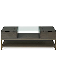 Contemporary Rectangular Coffee Table with Glass