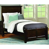 Transitional Twin Mansion Bed with Low Profile Footboard