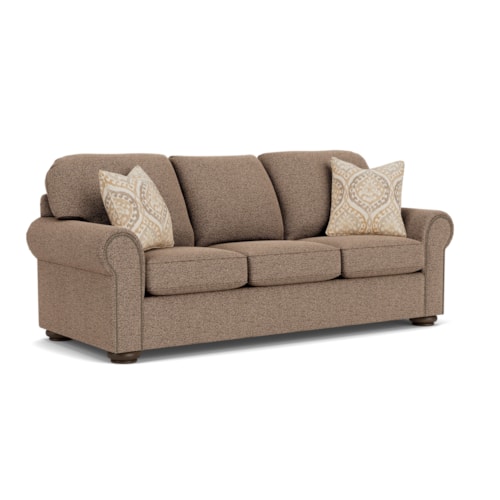 Traditional Queen Sleeper Sofa with Nailhead Trim