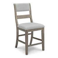 Transitional Upholstered Counter Height Bar Stool