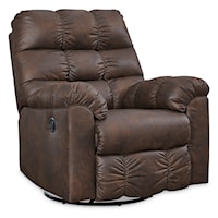 Faux Leather Swivel Glider Recliner