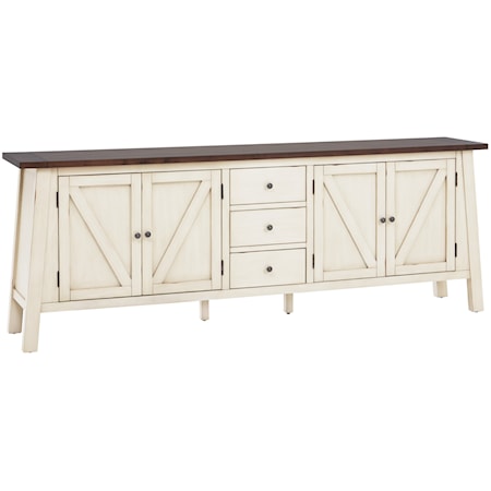 Farmhouse 96" Console with Adjustable Shelves