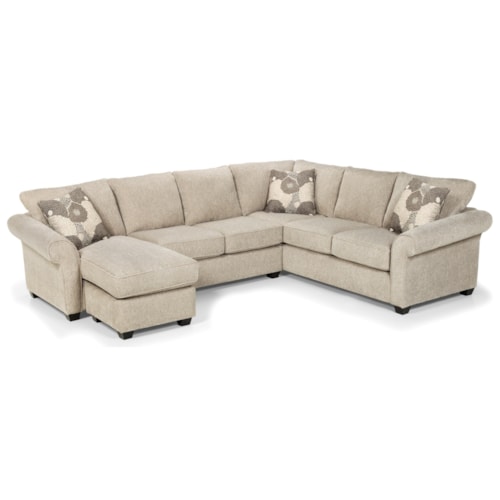 Casual 5-Seat Sectional Sofa with LAF Chaise Lounge