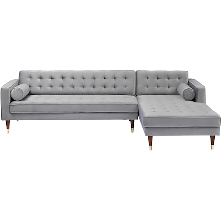 Velvet Mid Century Modern RAF Sectional