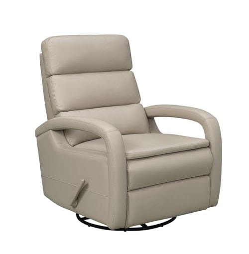Contemporary Manual Swivel Glider Recliner with Open Track Arms