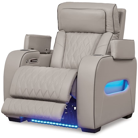 Power Recliner with Adj Headrest