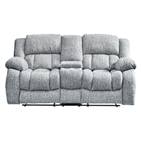 Transitional Reclining Loveseat with Console