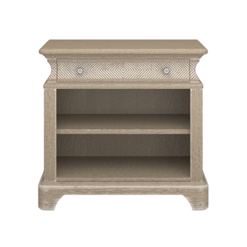Relaxed Vintage Night Stand with Open Shelving