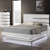 New Classic Paradox California King Panel Bed with LED Lighting
