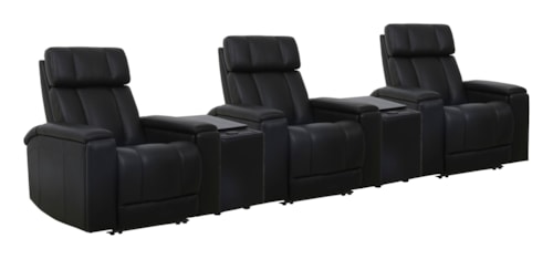 Casual Zero Gravity Power 3-Seat Home Theater Seating With Wedge And Immersive Audio