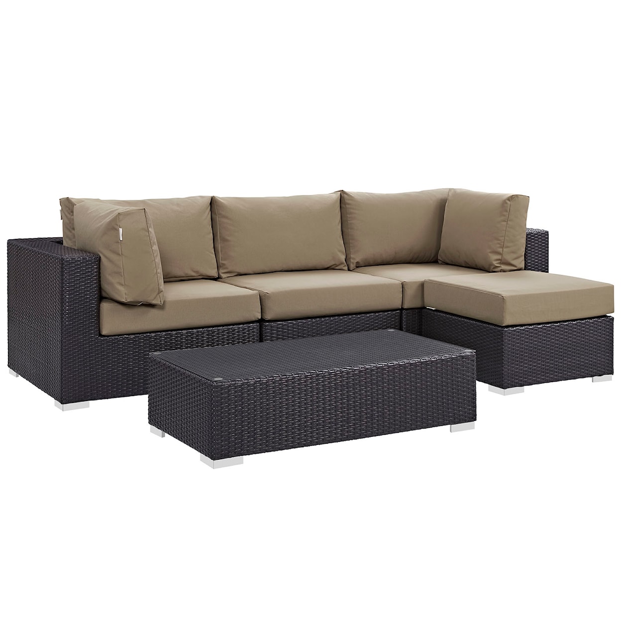 Modway Convene Outdoor 5 Piece Sectional Set