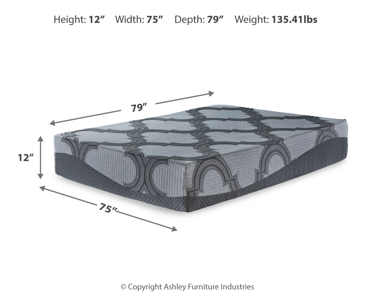 Sierra Sleep 12 Inch Ashley Hybrid King Mattress