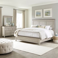 Modern Farmhouse 3-Piece King Panel Bedroom Set with Felt-Lined Drawers