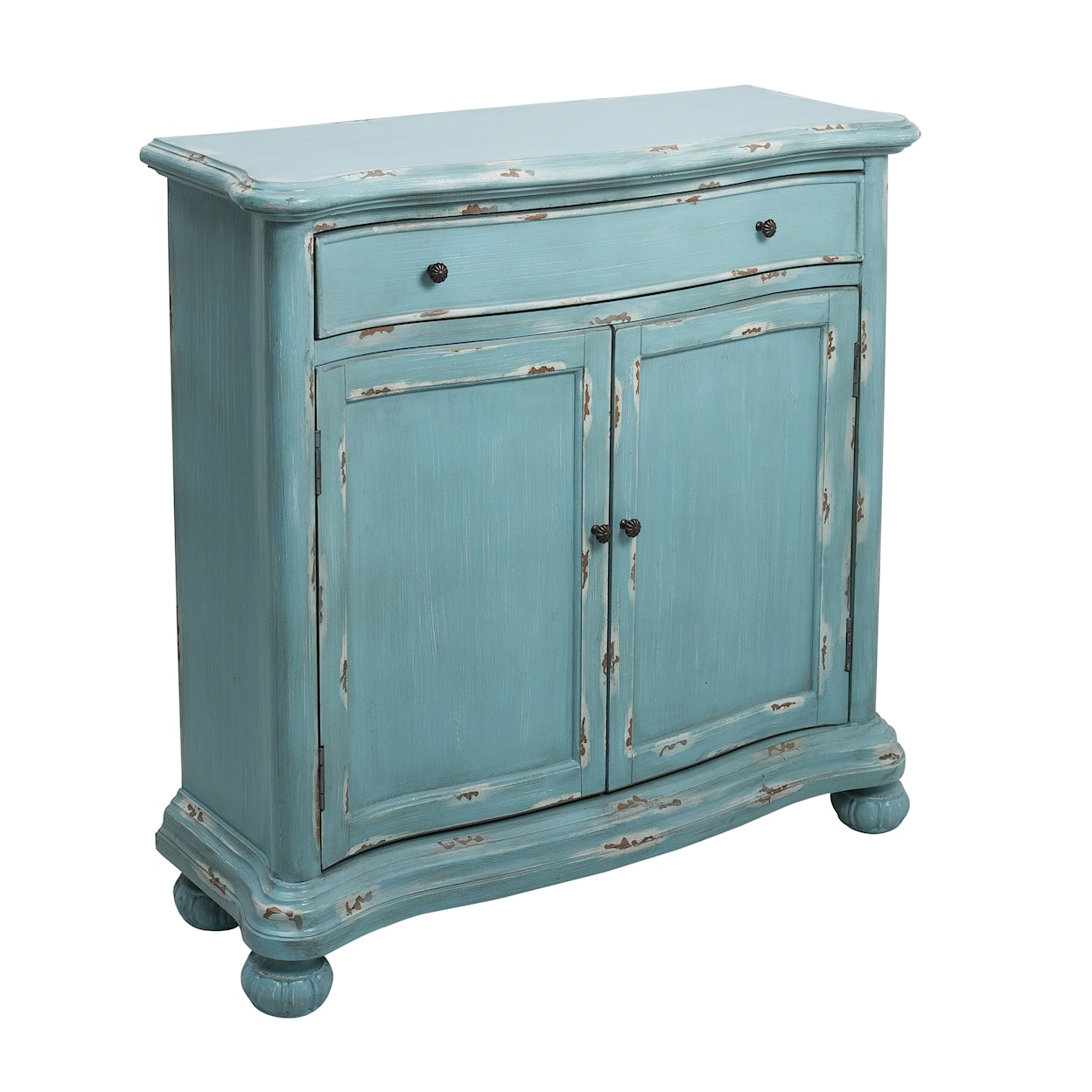 Accentrics Home Accents French Country Distressed Blue Door Chest