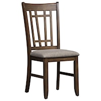 Mission Lattice Back Side Chair with Upholstered Seat