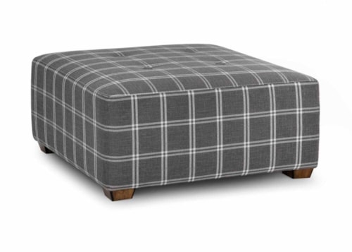 Transitional Square Cocktail Ottoman with Button-Tufting