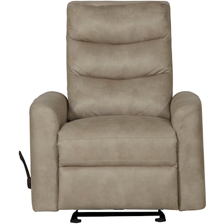 Contemporary Glider Recliner with Track Arms