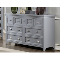 Transitional 7-Drawer Dresser with Felt-lined Drawers